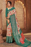 jade green tussar silk saree