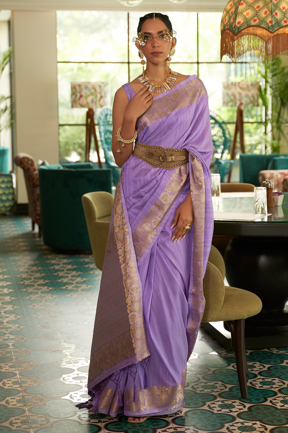 Handloom Lavender Kanchi Pattu Saree by brandmandir on DeviantArt