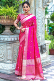 Tussar Silk Saree Magenta Pink Tussar Silk Saree saree online