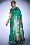 Tussar Silk Saree Mineral Turquoise Blue Tussar Silk Saree saree online