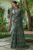 grey tussar silk saree