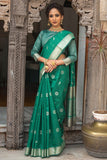 Tussar Silk Saree Teal Blue Tussar Silk Saree saree online