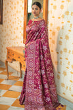 purple tussar silk saree