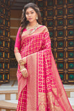 pink uppada saree