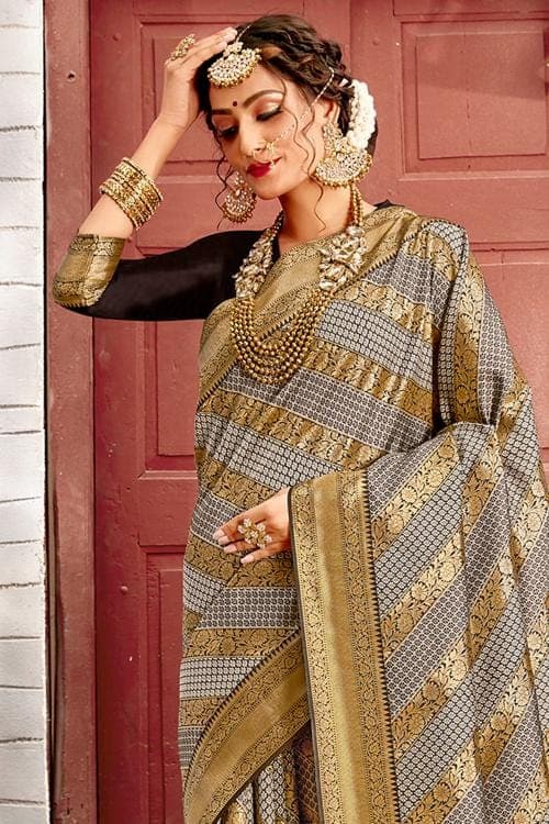 Uppada Silk Saree Pewter Grey Uppada Saree saree online